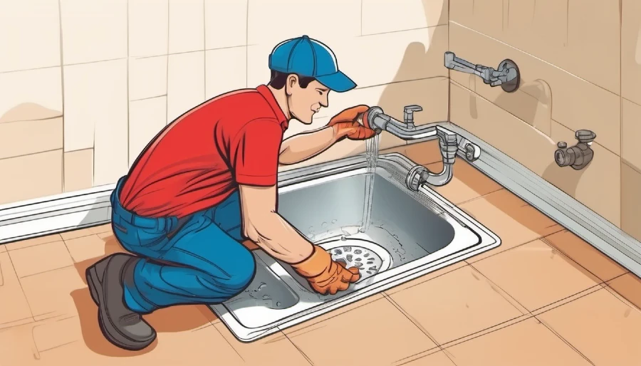 A plumber showing how to clear a shower drain