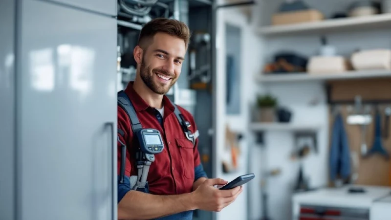 HVAC technician performing routine furnace maintenance, emphasizing reliable heat and plumbing near me