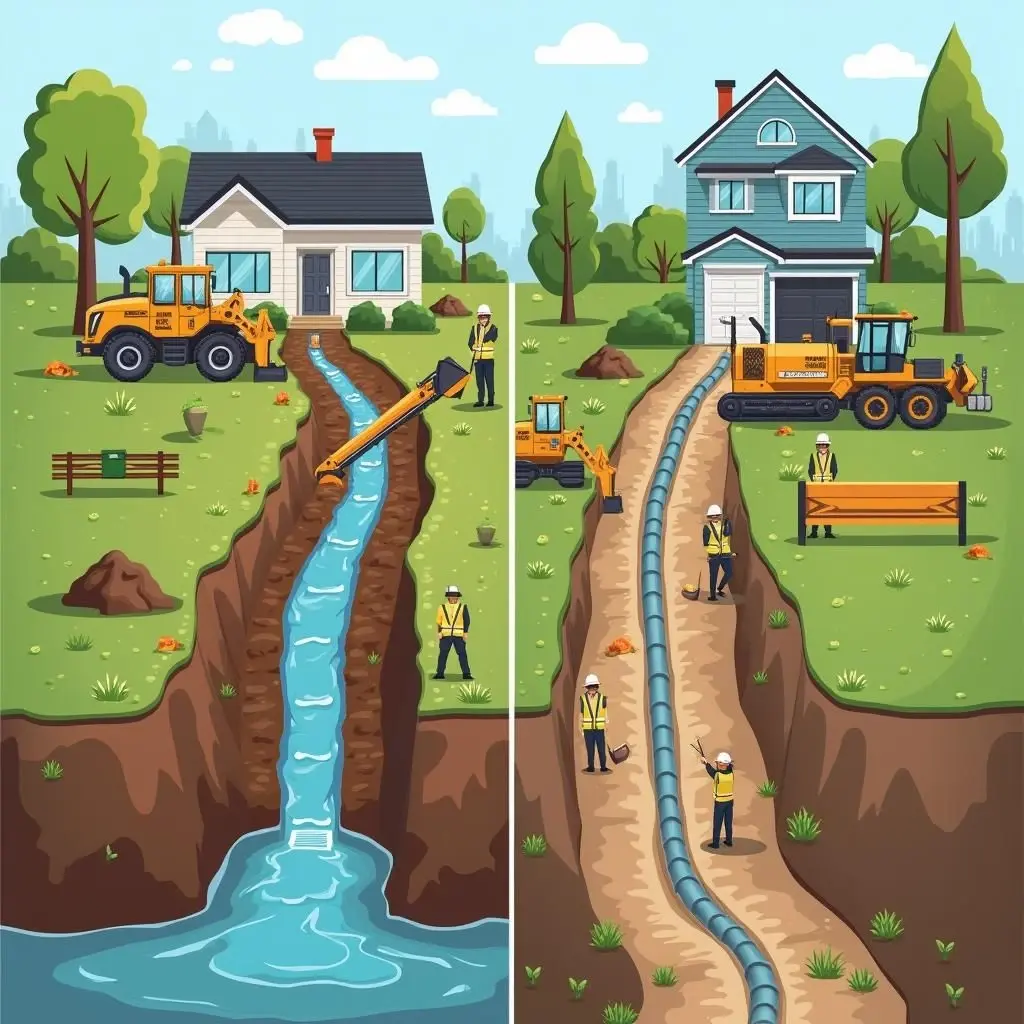 Comparison of traditional trenching and trenchless methods for sewer line repair