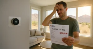 HVAC technician inspecting disconnected leaky ductwork in Utah home attic