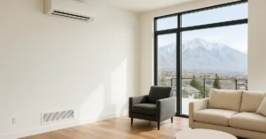 Mini-split and central air comparison in modern Utah home